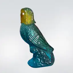 Avon Blue Parrot Glass/ Plastic Perfume Bottle