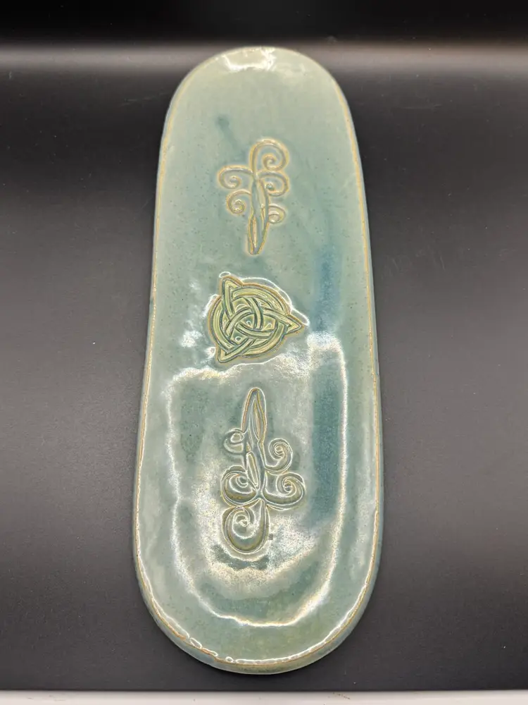 Studio Art Pottery Serving Tray - Gypsy Mermaid Art 12” X 3”