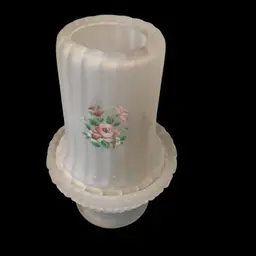 Satin Fairy Lamp With Pink Roses 4 X 6 1/4 Inches