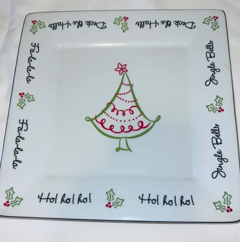 St. Nicholas Square Deck The Halls 10 1/2” Dessert Plate
