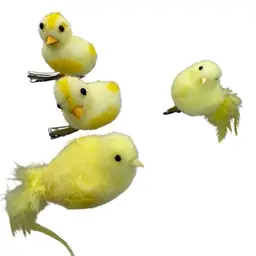 Collection of Easter Fuzzy Sisal Chicks with Strong Clamp On. Measures 2"-2 1/2"