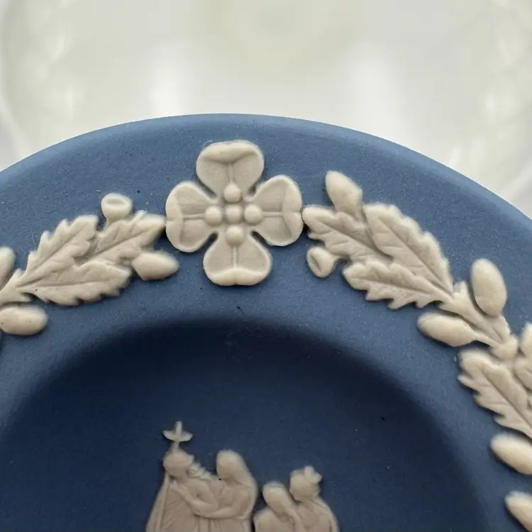 Wedgwood Blue And White Jasperware Trinket Tray