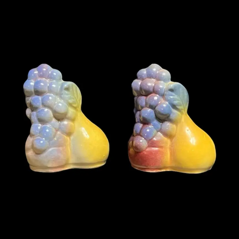 MARKDOWN! 1950's Shawnee Pottery Salt and Pepper Shakers Fruit Ceramic ~3.5β x 3β x 1.5β Each