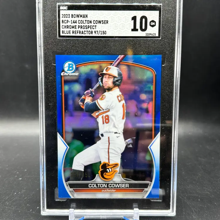 Colton Cowser BLUE REFRACTOR /150 SGC 10 2023 Bowman Chrome Baltimore Orioles