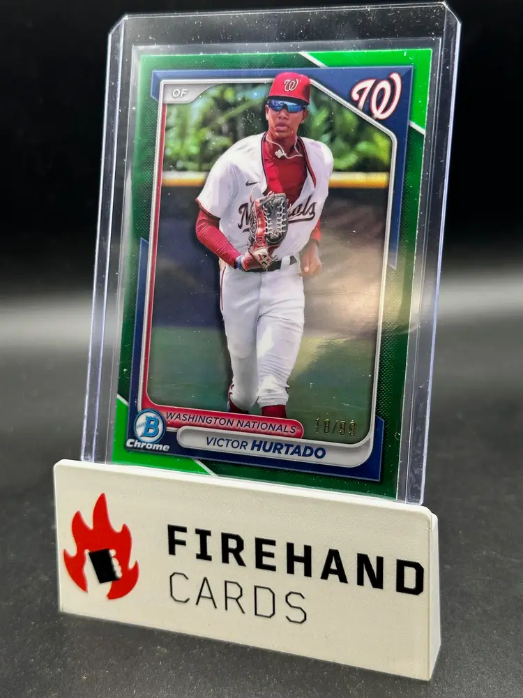 Victor Hurtado 2024 Bowman Draft Green Refractor Washington Nationals 18/99