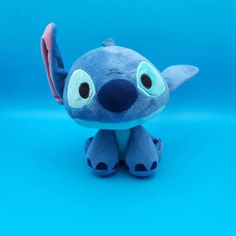 Disney Parks Lilo & Stitch Big Head Stitch Plush 7” Blue Stuffed Animal Big Head