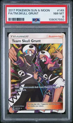 2017 Pokemon Sun & Moon Team Skull Grunt PSA 8