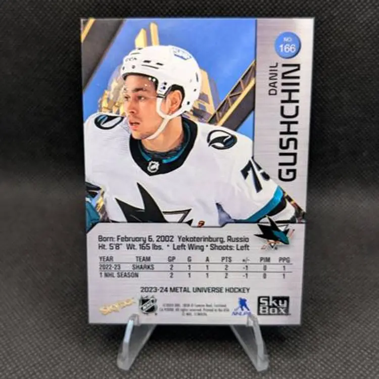 Danil Gushchin 2023-24 Skybox Metal Universe Rookie Card (RC) #166 - San Jose Sharks