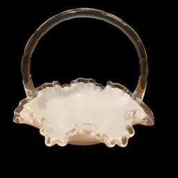 Fenton Silver Crest Basket 6 1/2 X 7 1/2