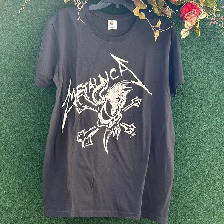 Metallica Black Printed Skull T-shirt, Official Merchandise 2014