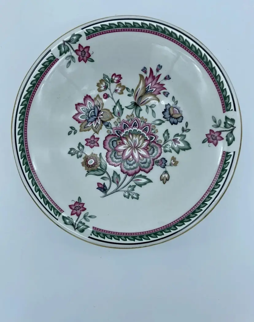 Vintage Artisan Ceramic Lotus Leaves Green Glazed Decorative Bowl on Pedestal