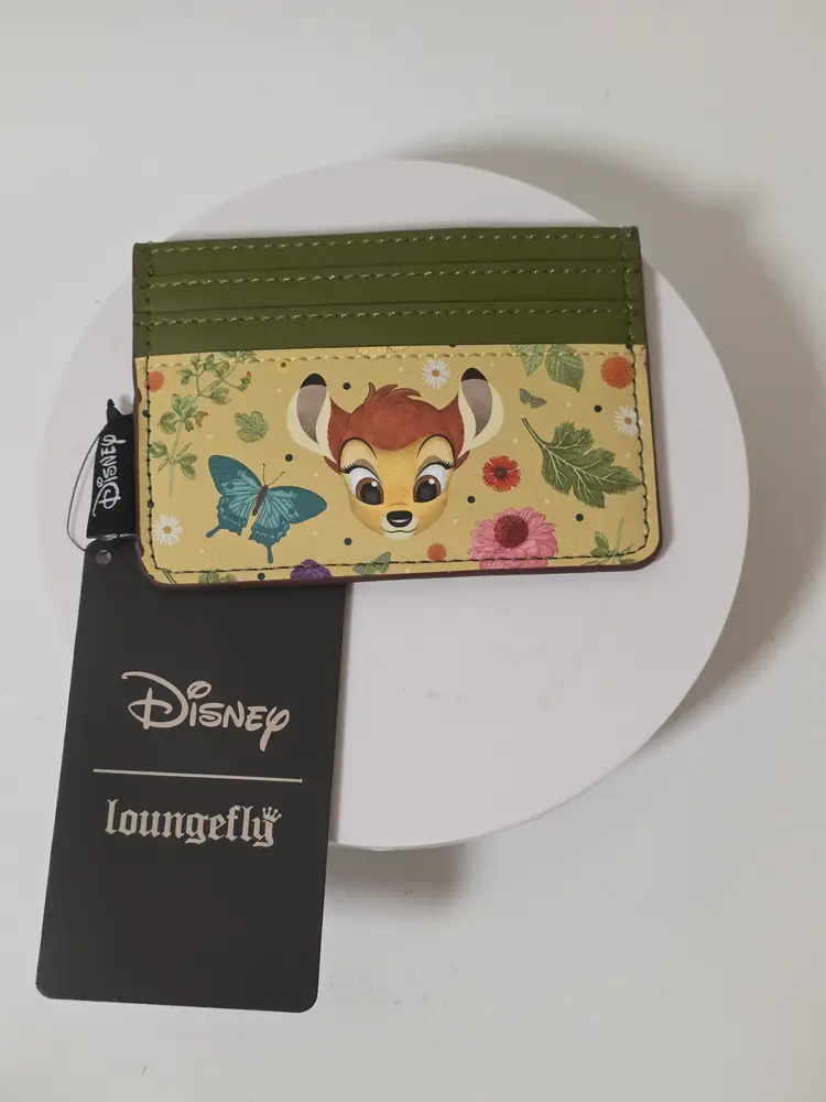 Disney Loungefly Bambi Card Holder Credit Debit ID Green Yellow Butterfly Deer