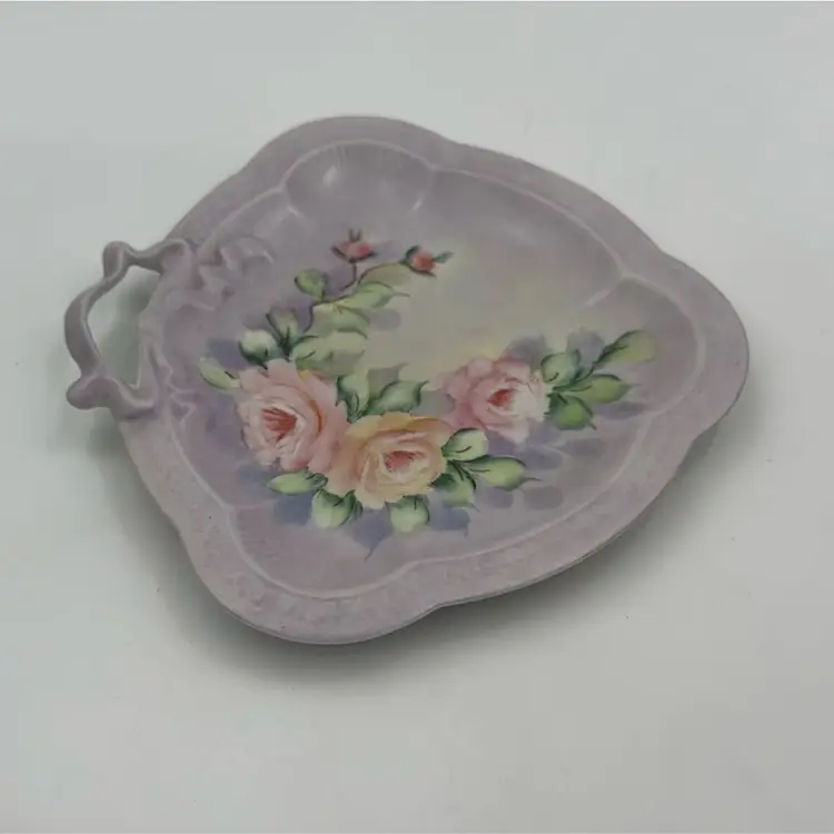 Signed Vintage Hand Painted Trinket Dish
