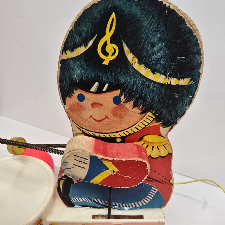 Vintage Fisher Price Drummer Boy Pull Along Toyy