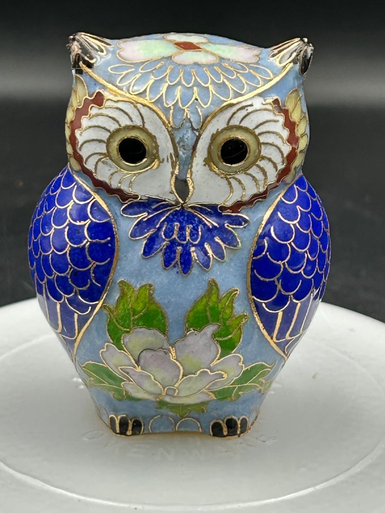 Vintage Cloisonné Enamel Figurine, Blues And Greens Read More
