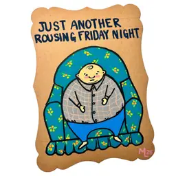 Made By Me, Hand Painted Greeting Card, Friday Night