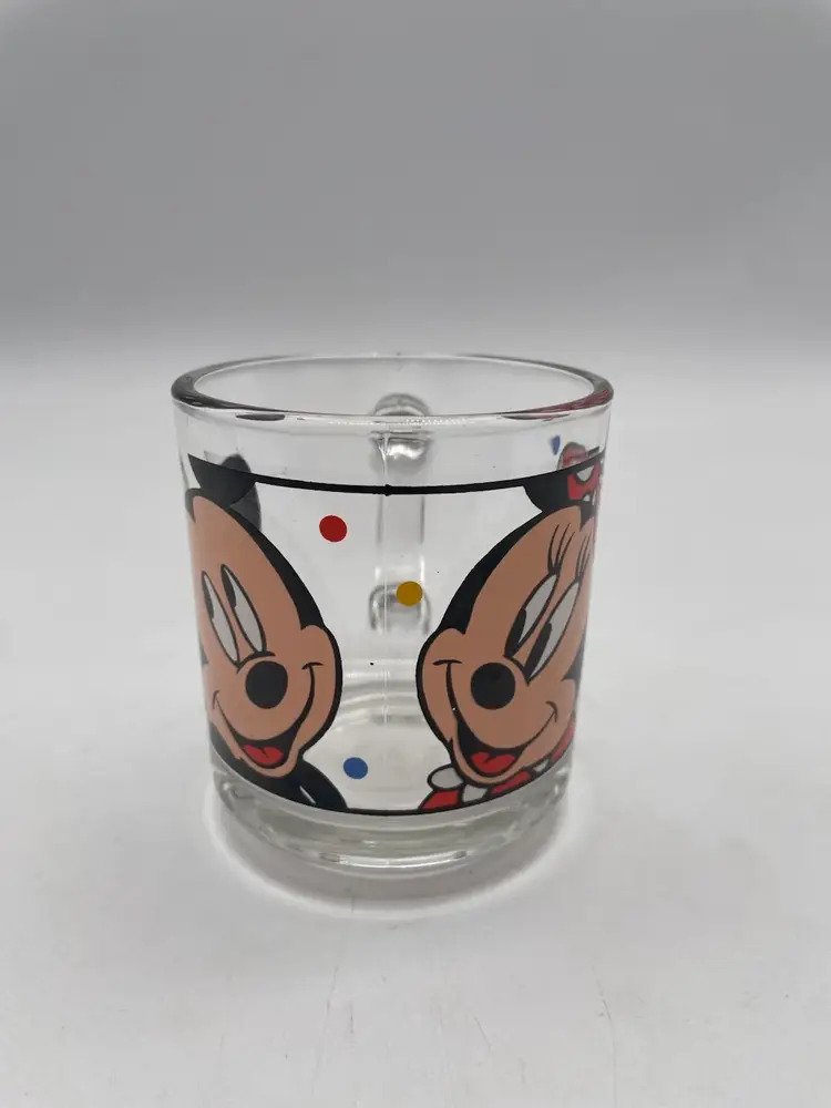 Vintage Anchor Hocking For Walt Disney Mickey & Minnie Mouse Glass Mug