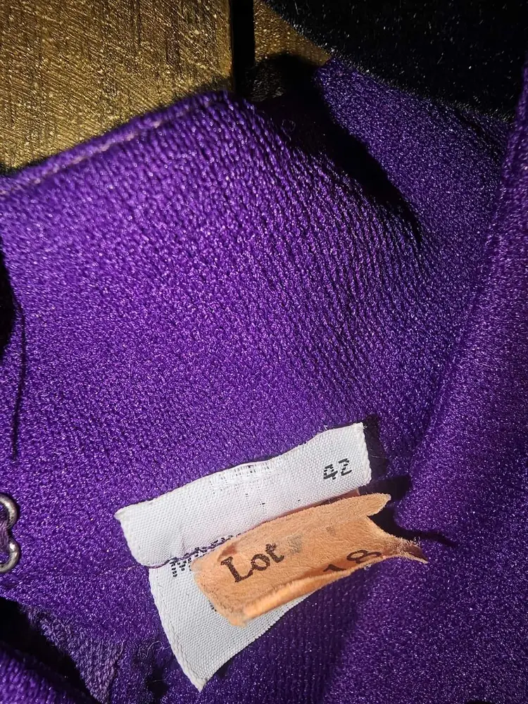 Volup 1960s/1970s Purple Maxi Dress With Mock Neck