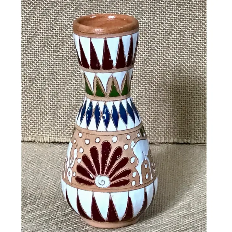 Vintage Small Dakos Rodos Deer Vase Greek Art Pottery Southwestern Western Boho