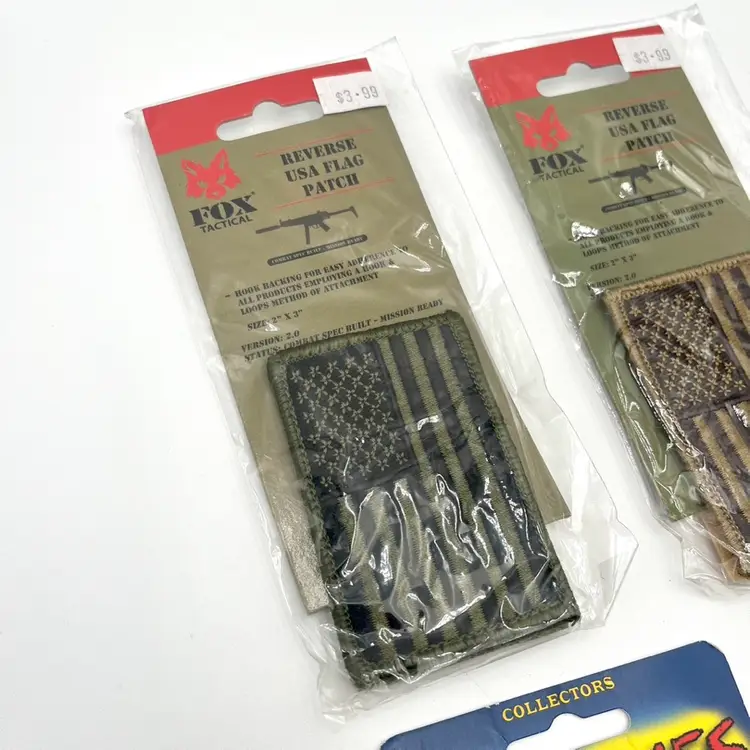 NEW Flag Military Tactical Patches Hook and Loop and Sew-on Lot of 12 Free Ship