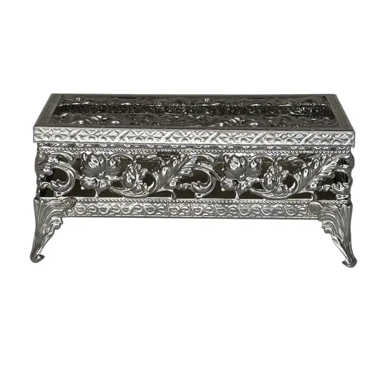 Vintage Small Size Tissue Box Holder Silver Tone Hollywood Regence Purse Size