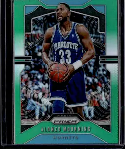 Alonzo Mourning Prizm Charlotte Hornets Card green