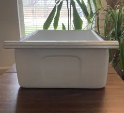 Vintage White/Black Enamelware Drawer