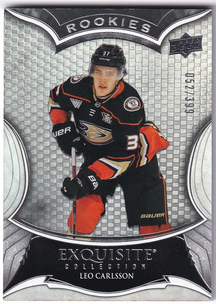 2023-24 Exquisite Collection #RCA Leo Carlsson RC Anaheim Ducks Hockey Card