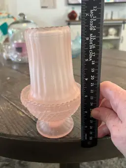 Vintage Ri-Ri-Ku Frosted Satin Fluted Column Baby Pink Fairy Lamp 😍