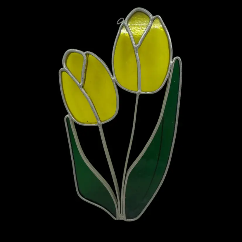 7.5” Yellow Tulip Suncatcher