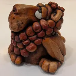 John Raya Studio Art Pottery Lion Original 1986 Retro Signed Stamped Flawless