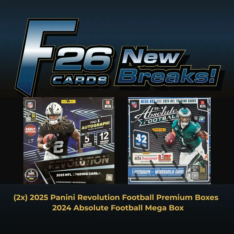 F26-007: 2025 Panini Revolution Football Premium Box (x2)/2024 Absolute Football Mega Box - 3 Box Mixer
