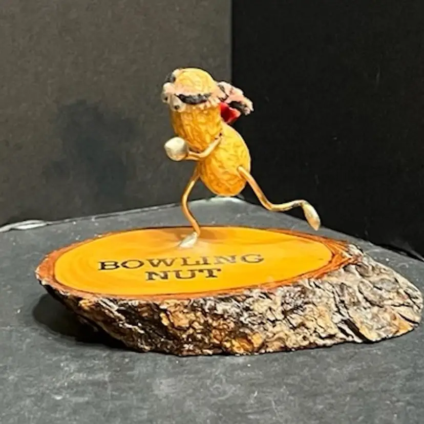 We're Nuts About Life Bowling Nut Peanut Figurine Googly Eyes! π ~2.75β x 4.25β x 2.25β