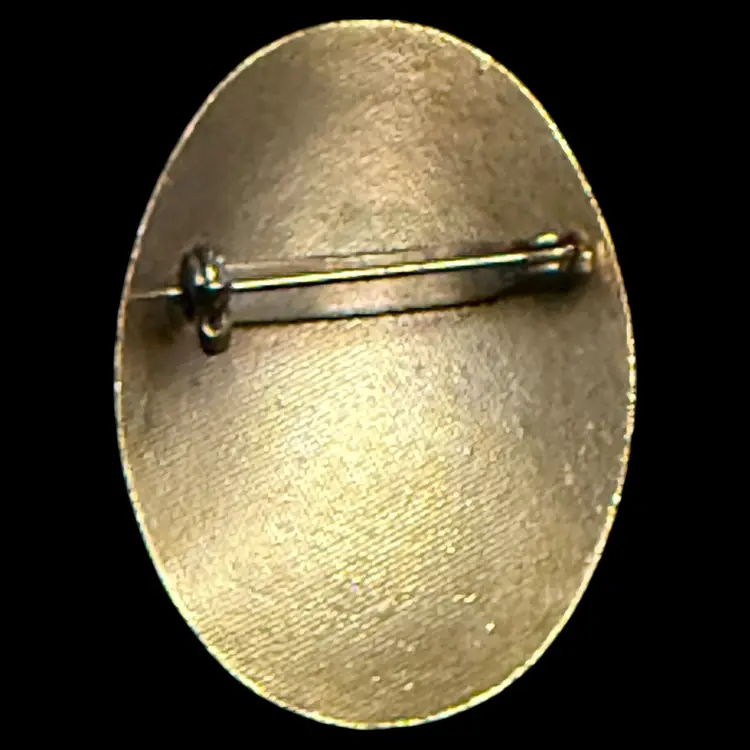 Cloisonne Unicorn & Lady Brooch 1.5”