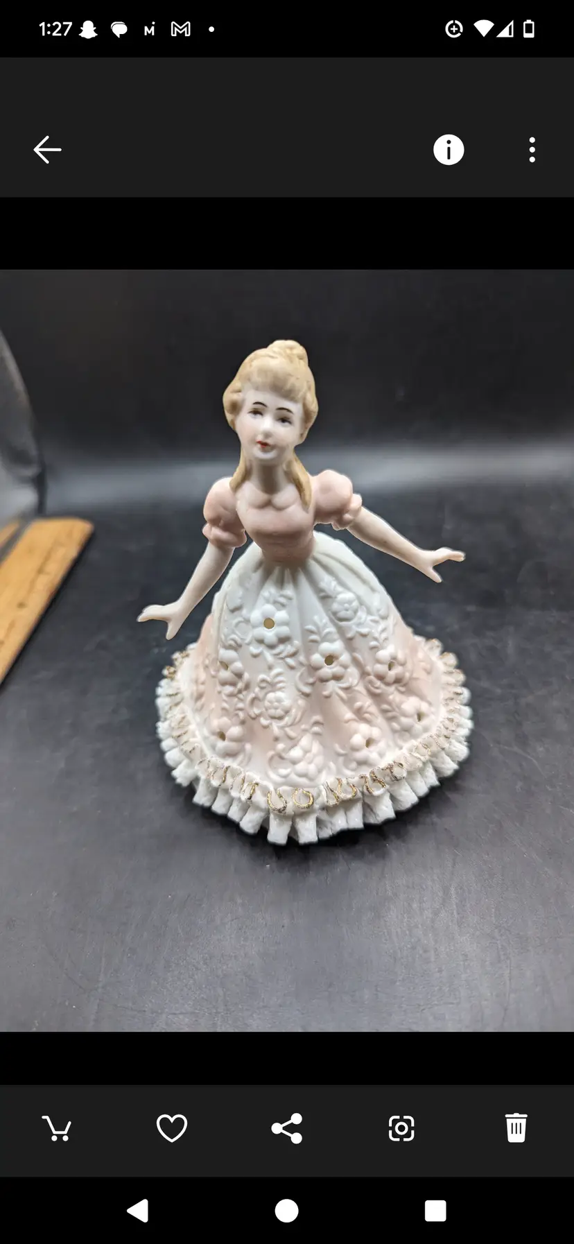 VTG ARDALT POMANDER YOUNG GIRL FIGURINE #6743 LENWILE CHINA
