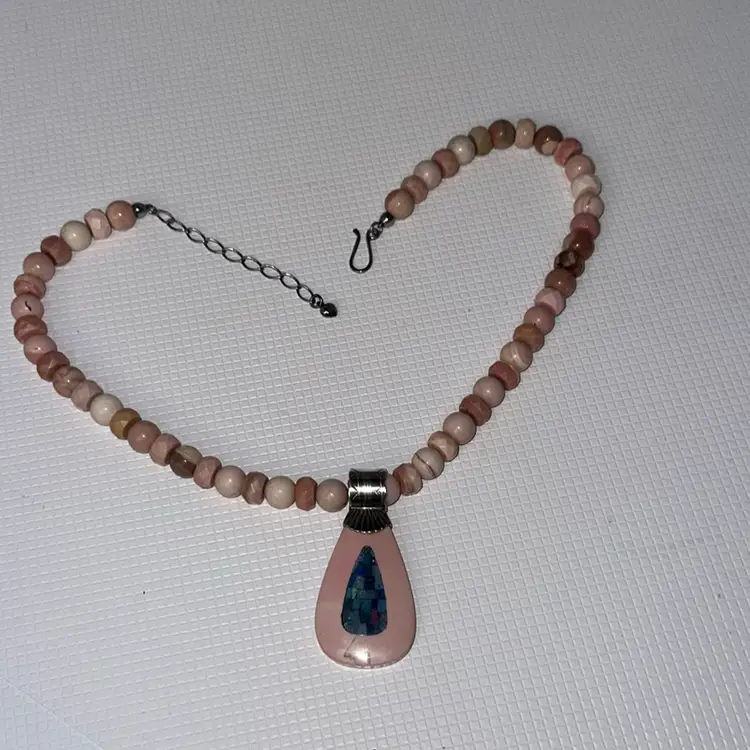 JAY KING Sterling Silver Pink Opal Micro Opal REVERSIBLE Necklace Pendant 925 And Chain