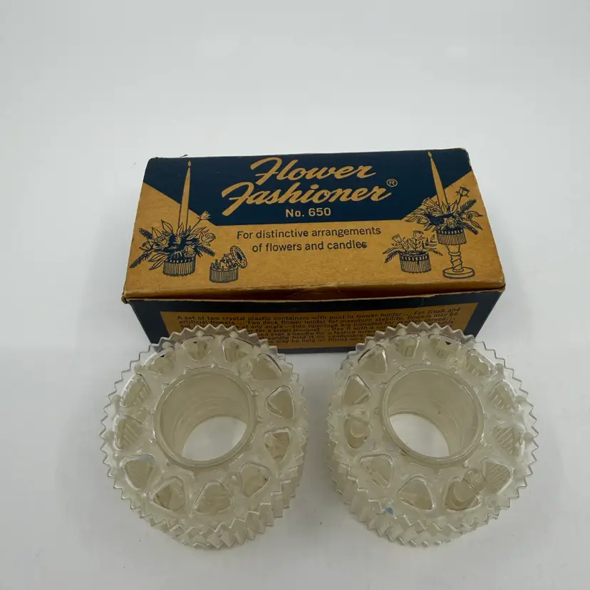 Vintage Flower Fashioner #650 Flower Frog & Candle Holder Arrangements Original Box