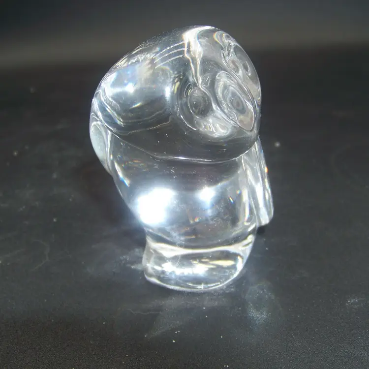 Atlantis lead crystal owl paperweight