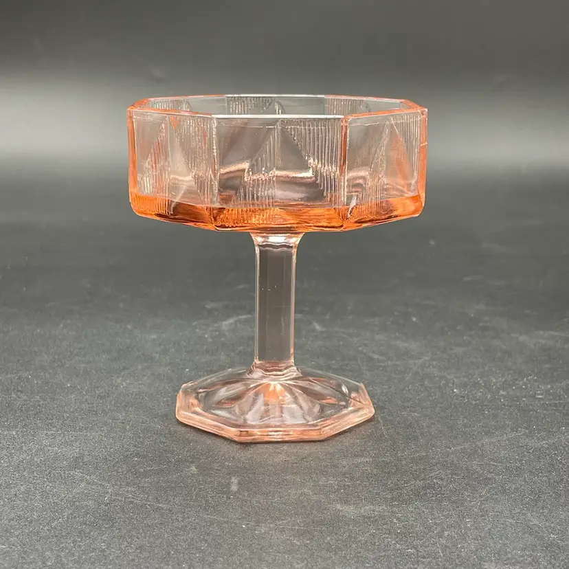 McKee Pink Tricia Sorbet Champagne Glass Art Deco Depression Glows Replacement