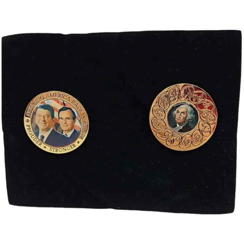 Presidential Pin set Reagan/Bush and George Washington