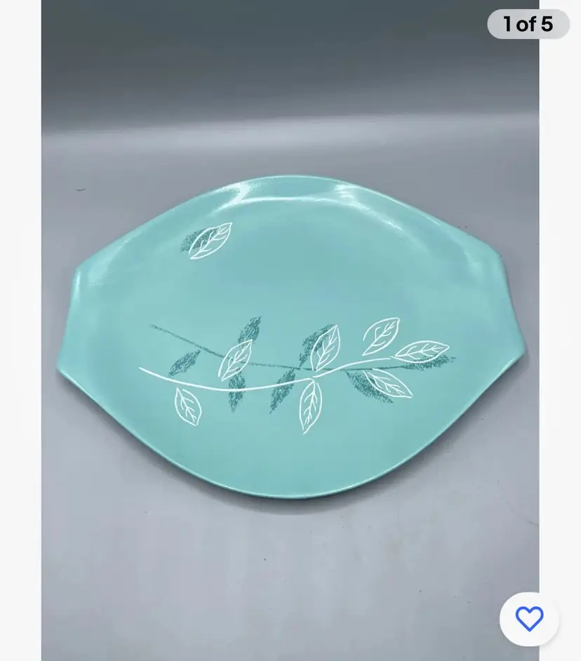 Vintage Russel Wright 14.5” Home Decorators Ranch Leaf Motif Meladur Platter RARE