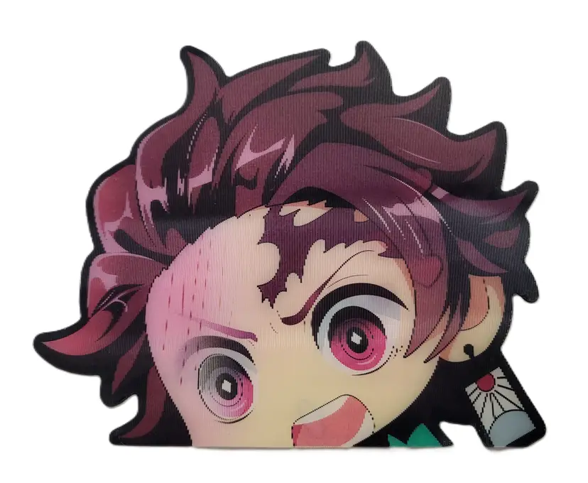 Demon Slayer Tanjiro Kamado 3D Lenticular Decal Anime Motion Car Sticker Decal 5" x 4"