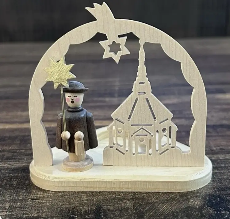 Vintage Erzgebirge Seiffen Church Tealight Holder