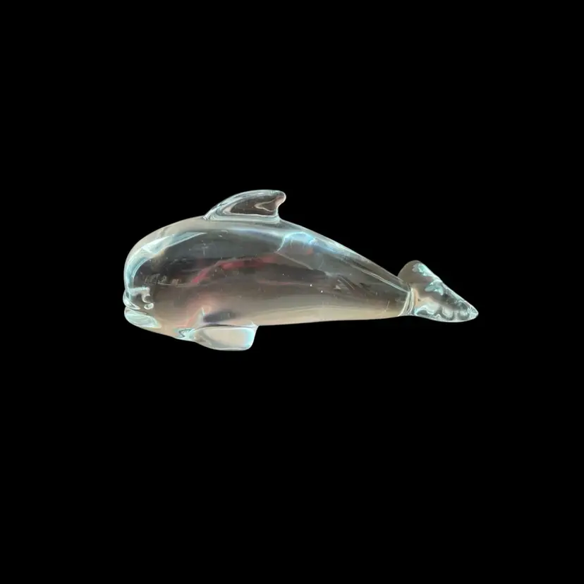 Vintage Glass Dolphin Hadeland Norway