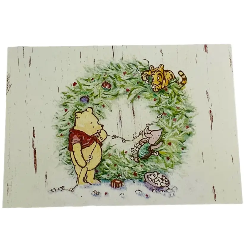 Vintage Classic Winnie The Pooh Holiday Postcard 
