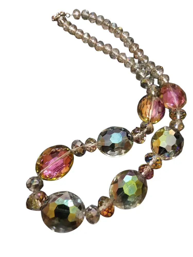 Stunning Heavy AB Crystal Reversible Necklace (A9490)