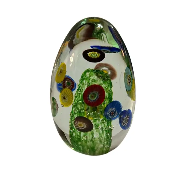 Vintage Murano Floating Millefiore Canes & Bullicante Bubbles - 3.75”