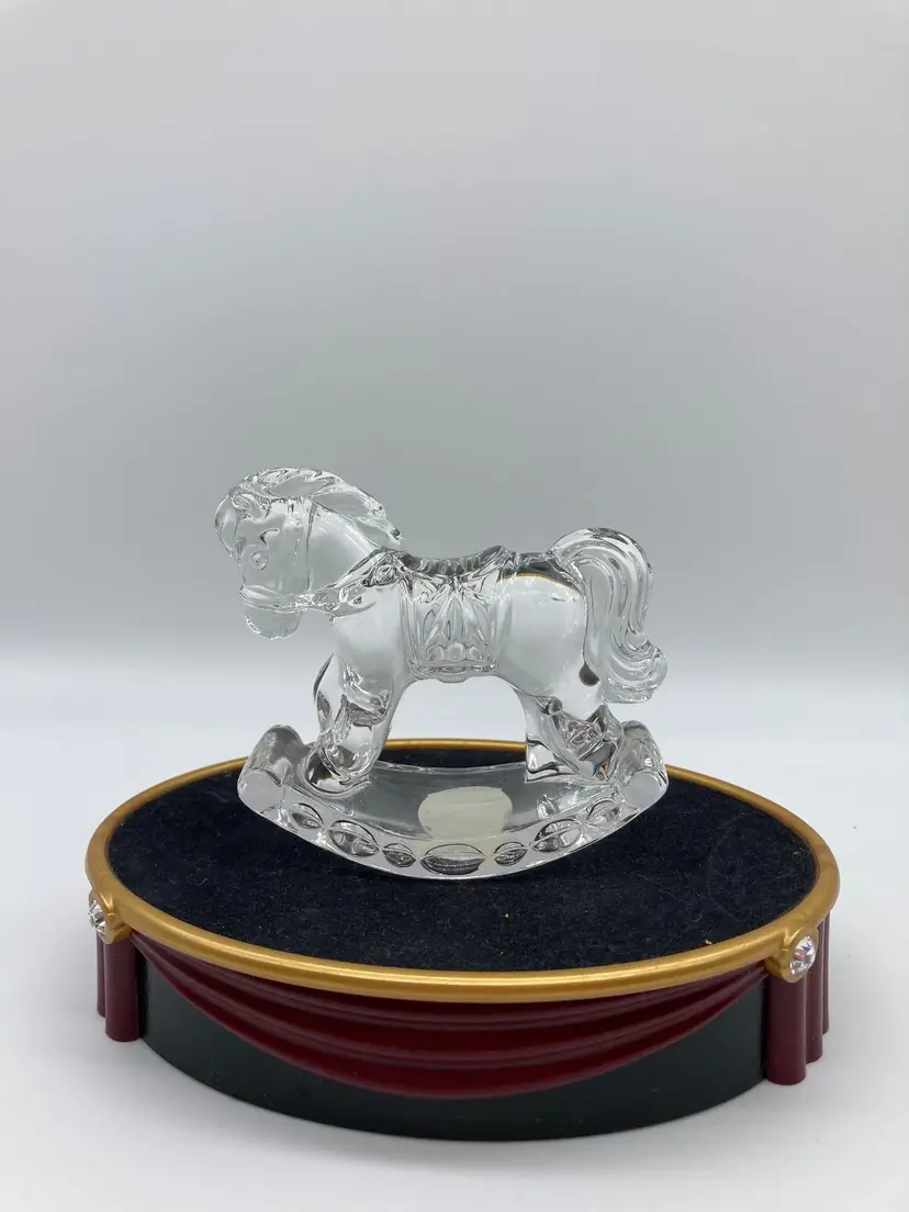 VTG Princess House Crystal Treasures Rocking Horse 24% Lead Crystal Germany