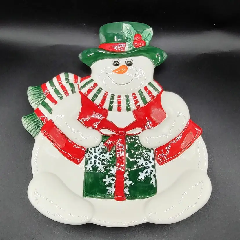 Fitz And Floyd Holiday Snowman Dish