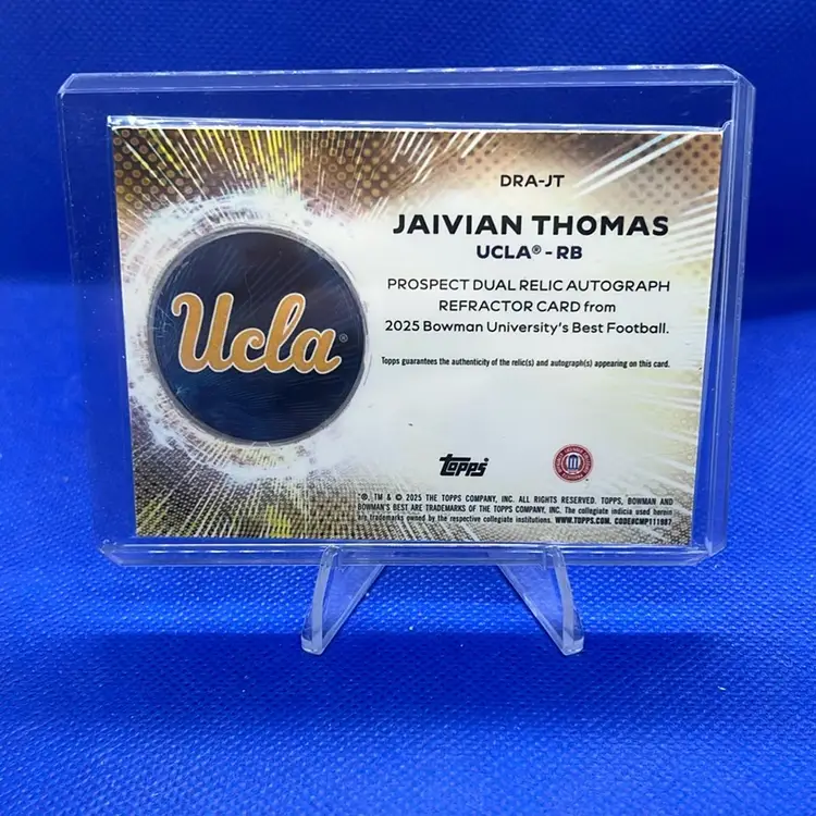 Jaivian Thomas 2025 Bowman Best U Dual Patch Auto UCLA Bruins